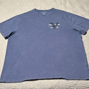 American Eagle Men's Super Soft Slate Blue Acid Washed Tee, EUC, Size 2X